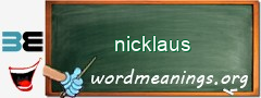 WordMeaning blackboard for nicklaus